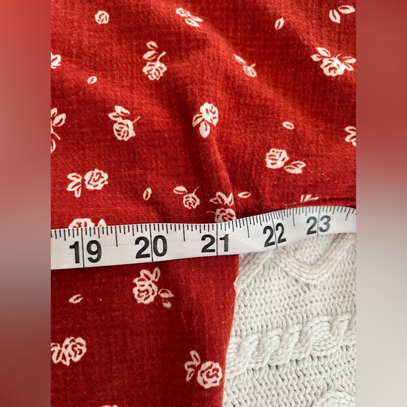 Lauren Conrad Dark Orange Floral Women's Blouse with Statement Sleeves Size L - Picture 14 of 15